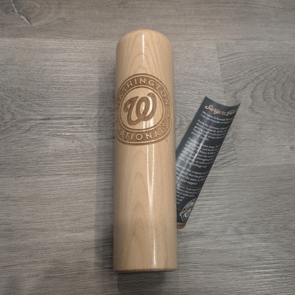 Dugout Mugs Washington Nationals Engraved Baseball Bat Wooden Cup